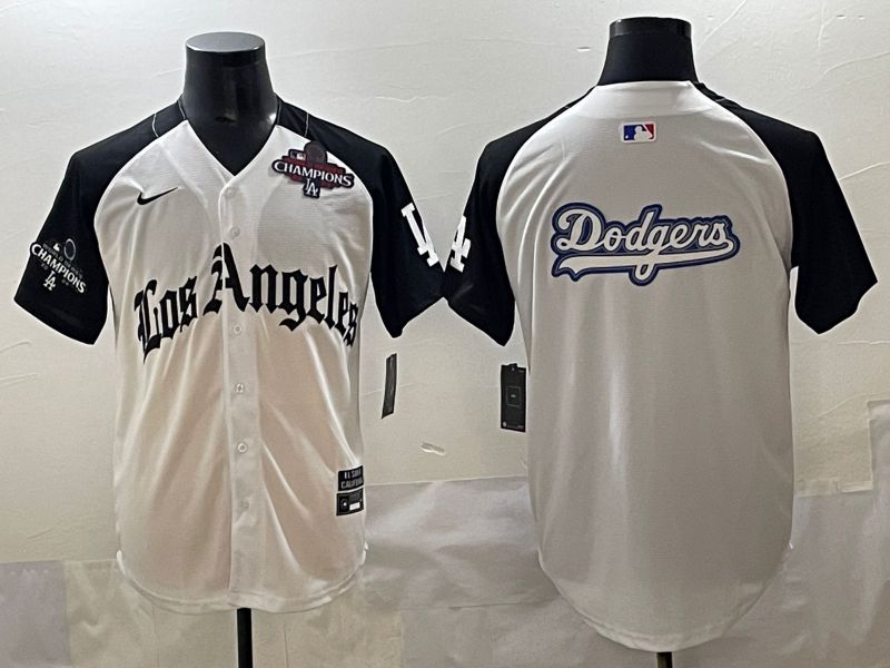 Men 2025 Los Angeles Dodgers Blank White black Five generations Joint Name Nike MLB Jersey style 52613->chicago cubs->MLB Jersey